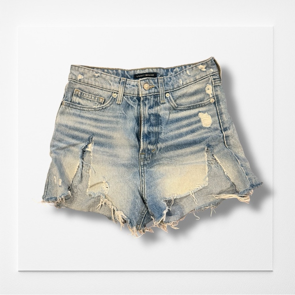 LUCKY BRAND High Rise Distressed Denim Shorts, Women’s 4/27